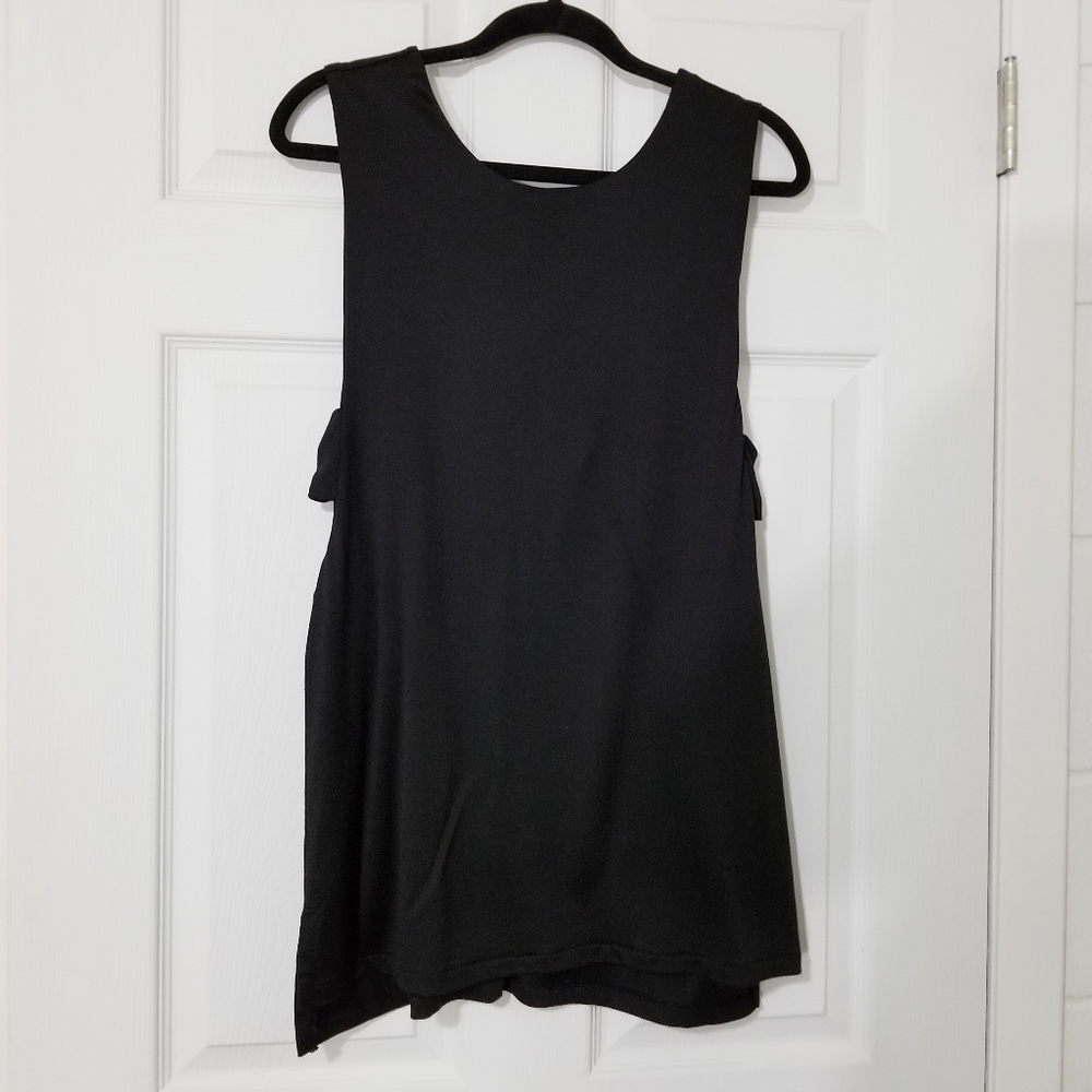 Banana Republic Black V Back Side Cutout Top Large